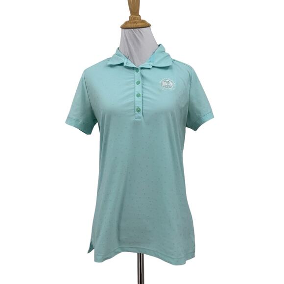 Nike Golf Polo Shirt Womens M Medium Mint Dri Fit Performance Pebble Beach *LOGO - Picture 1 of 11